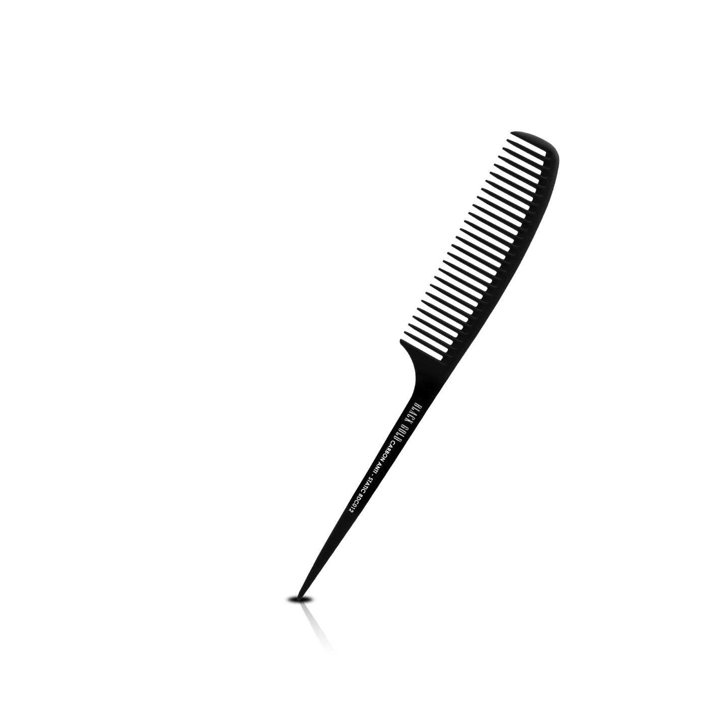 HAIR COMB - BDC012 - GOMCOMb BLACK GOLD CARBON RAT TAIL COMB - 247 MM - PACK OF 12