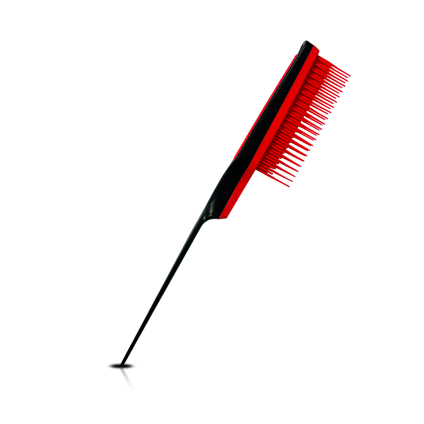 HAIR BRUSH - BOB06R - BOHEMIAN SILICONE 2 LEVEL BRISTLE TEASING BRUSH - RED - PACK OF 6