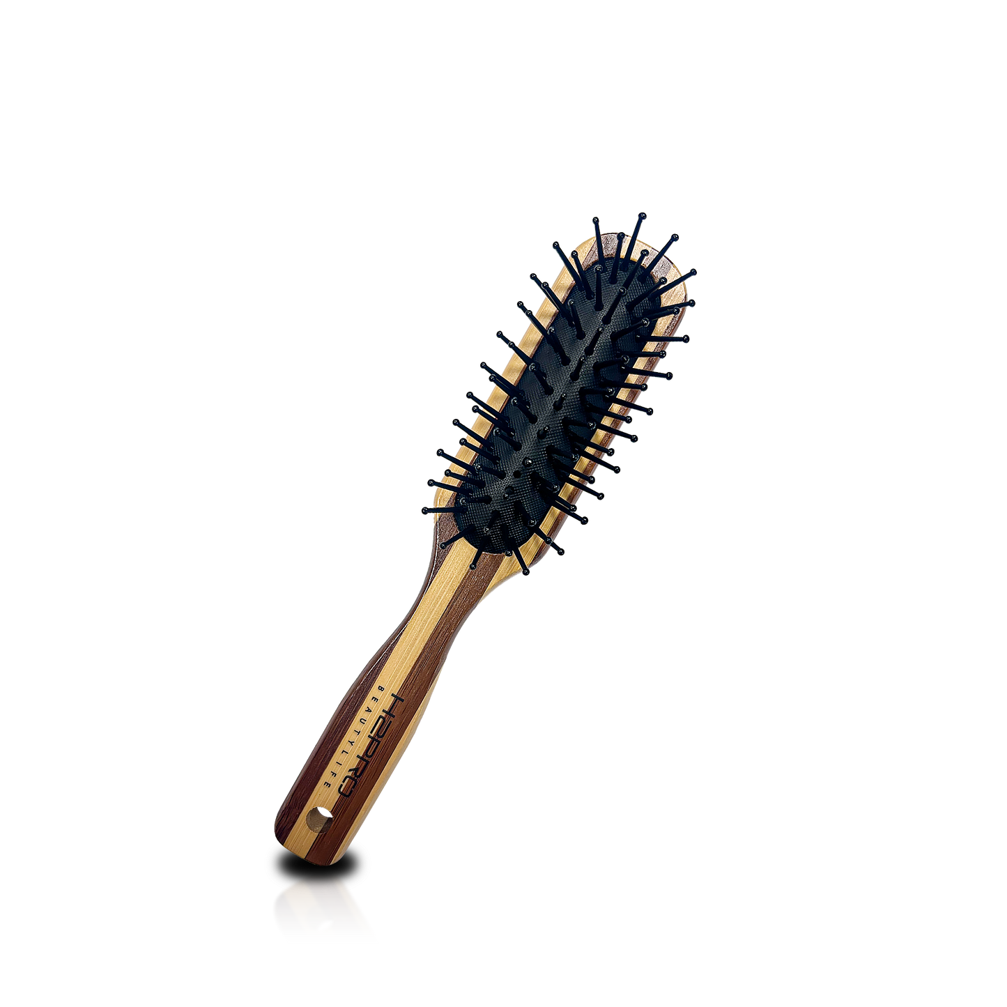 HAIR BRUSH - GBP3WN - GOMBRUSh BAMBOO WOOD PADDLE BRUSH NYLON BRISTLE - PACK OF 6