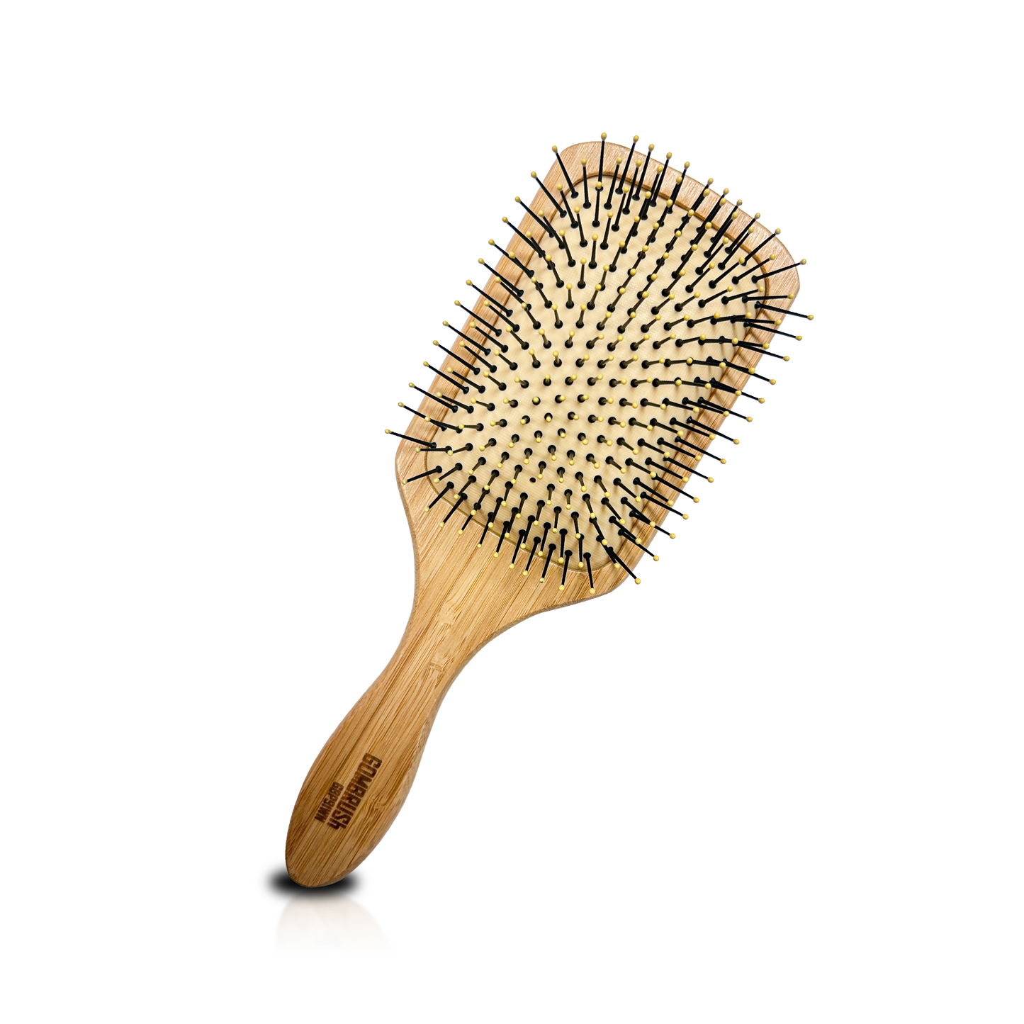 HAIR BRUSH - GBP91WN - GOMBRUSh BAMBOO WOOD PADDLE BRUSH NYLON BRISTLE - PACK OF 6