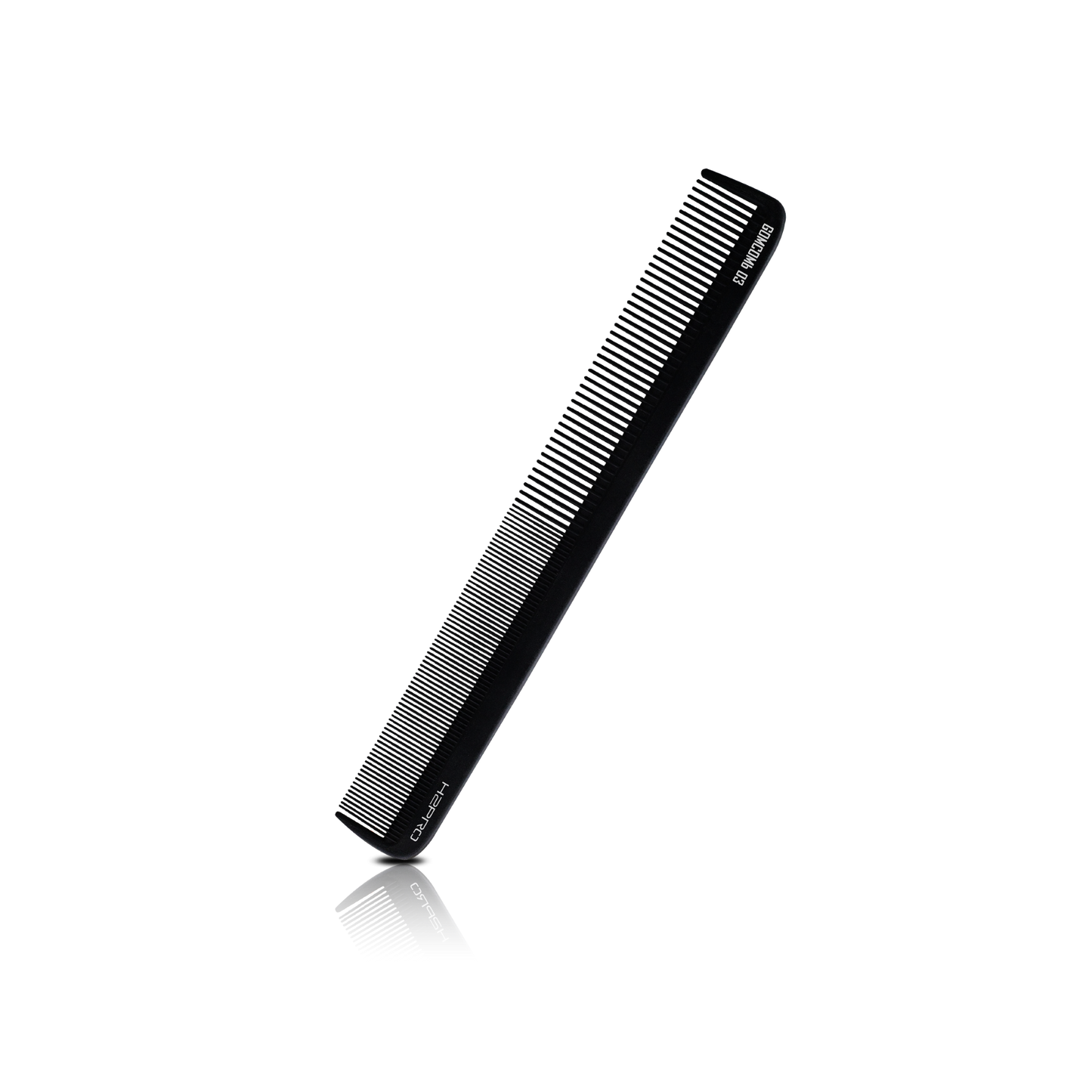 HAIR COMB - GC03 - GOMCOMb BLACK CARBON CUTTING STYLING COMB - 218 MM - BLACK - PACK OF 12