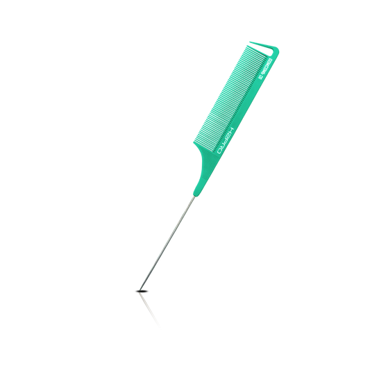 HAIR COMB - GC08TEAL - GOMCOMb TEAL CARBON FINE TOOTH PIN TAIL COMB - 238 MM - PACK OF 12