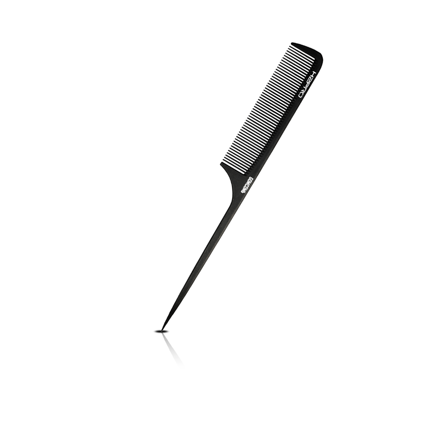 HAIR COMB - GC10 - GOMCOMb BLACK CARBON FINE TOOTH RAT TAIL COMB - 238 MM - PACK OF 12