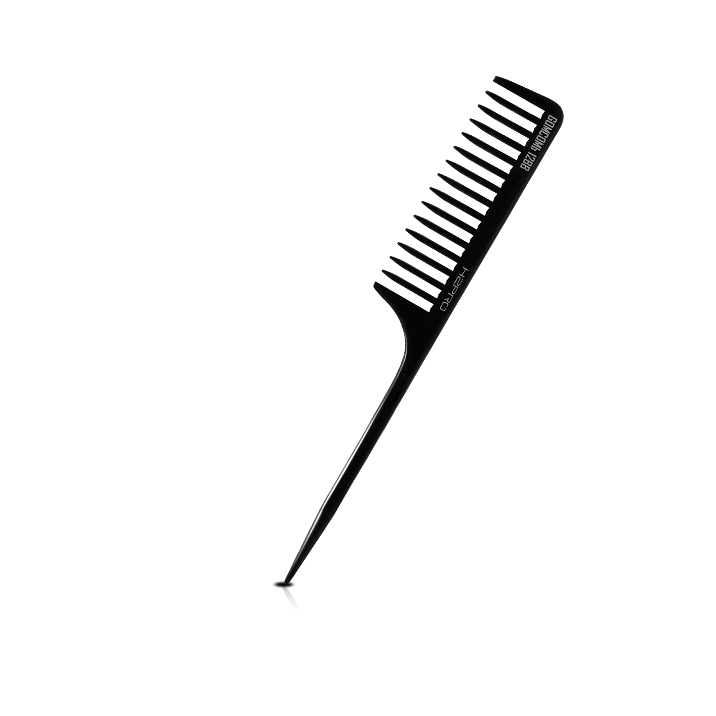 HAIR COMB - GC12BB - GOMCOMb BONE WIDE TOOTH RAT TAIL COMB - BLACK - 260 MM - PACK OF 12
