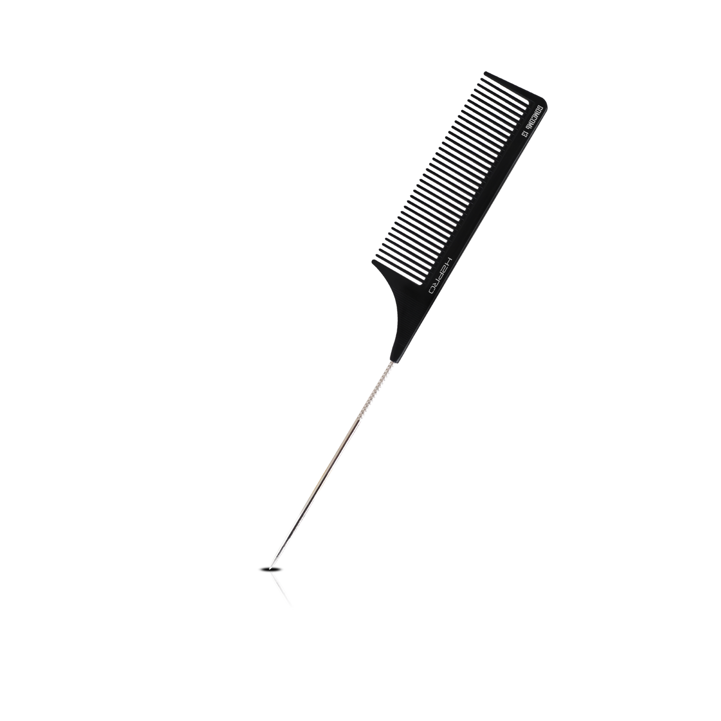 HAIR COMB - GC13 - GOMCOMb BLACK CARBON FINE TOOTH PIN TAIL COMB - 238 MM - PACK OF 12