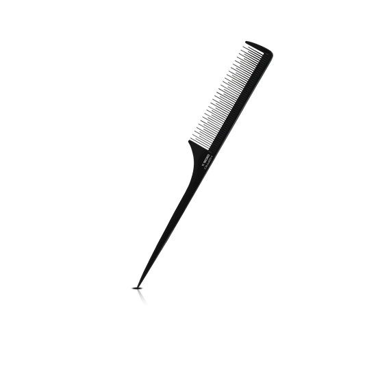 HAIR COMB - GC14 - GOMCOMb BLACK CARBON FINE TOOTH TEASING COMB - 233 MM - BLACK - PACK OF 12