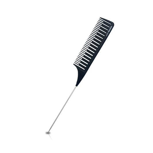 HAIR COMB - GC37 - GOMCOMb BLACK CARBON TEASING HIGHLIGHT COMB - 277 MM - BLACK - PACK OF 12