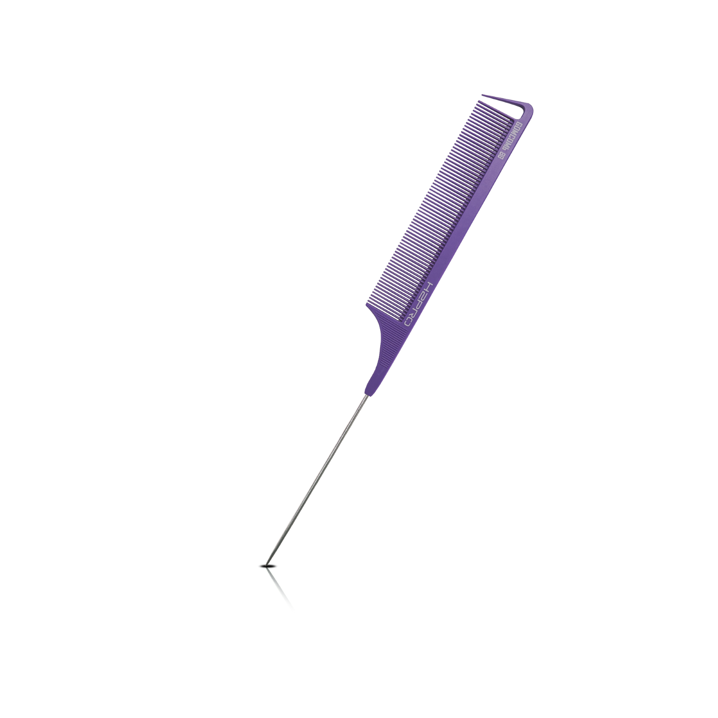 HAIR COMB - GC88PP - GOMCOMb PURPLE CARBON LONG FINE TOOTH PIN TAIL COMB - 270 MM - PACK OF 12