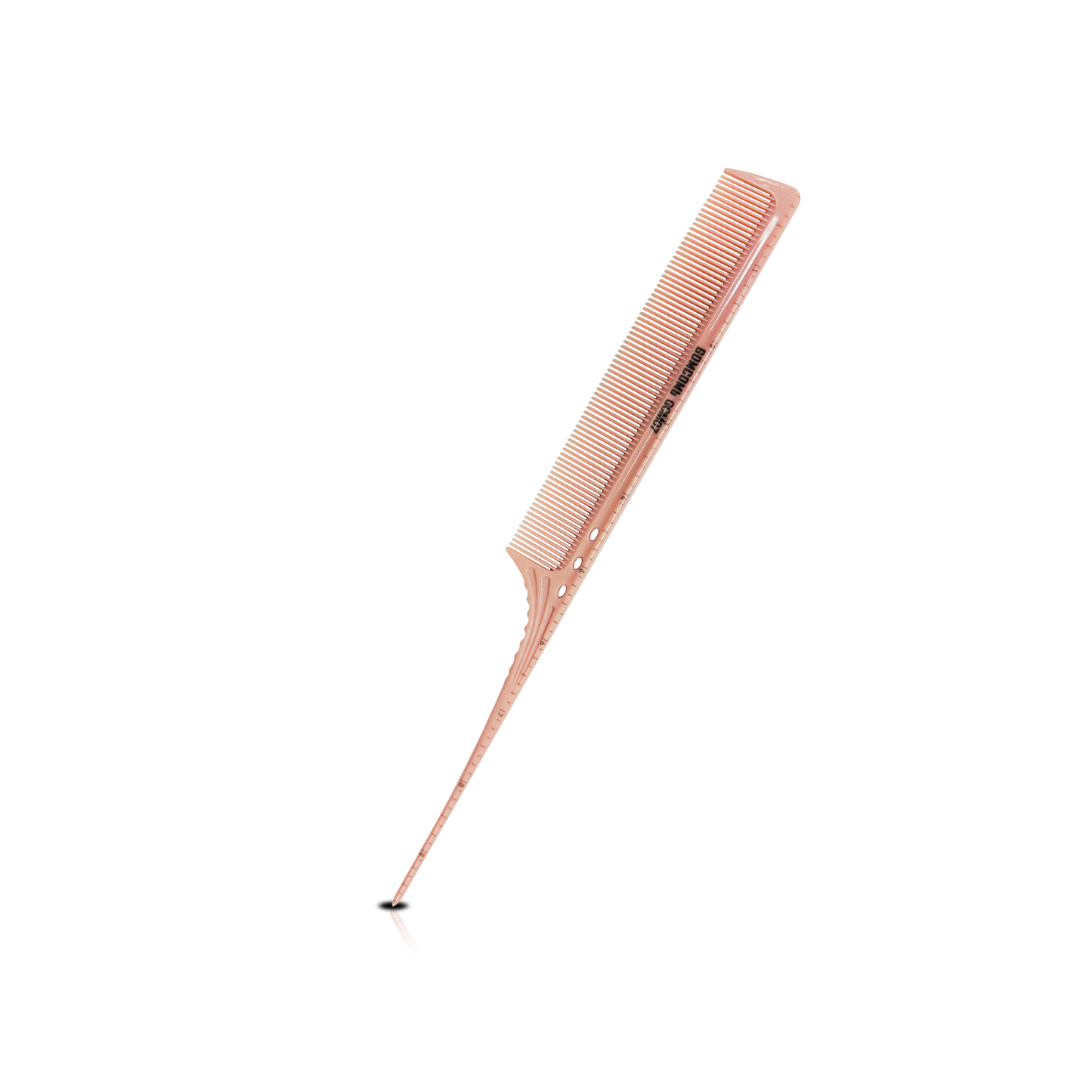 HAIR COMB - GCM07PK - GOMCOMb POLYCARBONATE FINE TOOTH RAT TAIL MEASURING COMB - 249 MM - PACK OF 12