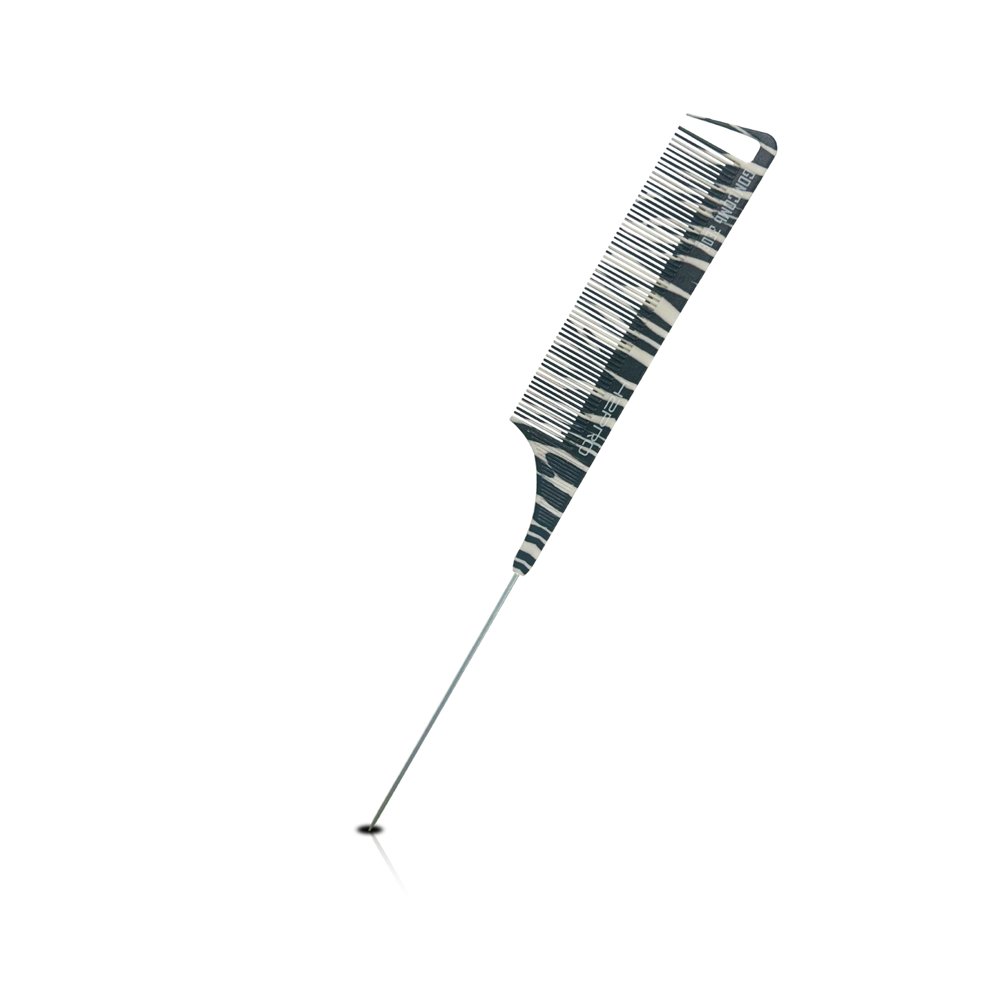 HAIR COMB - GC08ZE - GOMCOMb POLYCARBONATE ZEBRA DESIGN FINE TOOTH PIN TAIL COMB - 240 MM - PACK OF 12