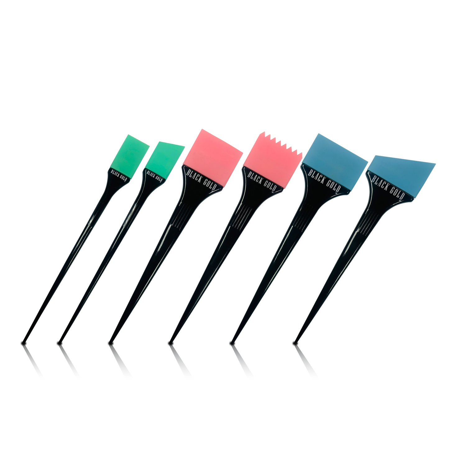 TINTING BRUSH - TB15 - BLACK GOLD SILICON TINTING BRUSH SET OF 6PC - BLACK - PACK OF 6