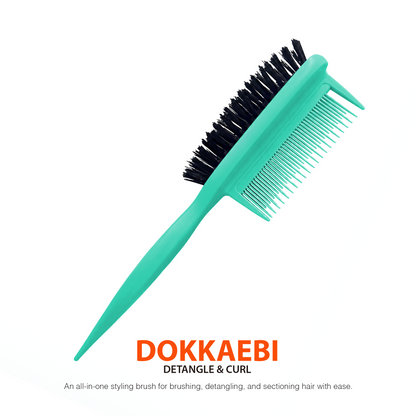 HAIR BRUSH - GBDO10TL - GOMCOMb DOKKAEBI DETANGLE AND CURL BRUSH - TEAL - PACK OF 3