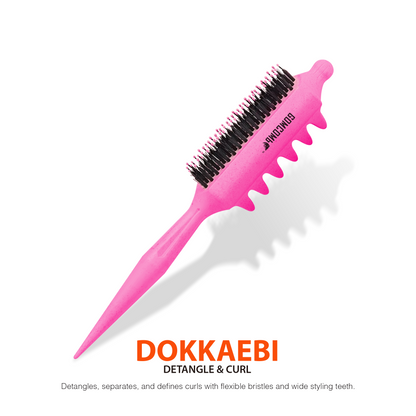 HAIR BRUSH - GBDO09BP - GOMCOMb DOKKAEBI DETANGLE AND CURL BRUSH - BABY PINK - PACK OF 3
