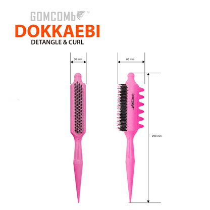 HAIR BRUSH - GBDO09BP - GOMCOMb DOKKAEBI DETANGLE AND CURL BRUSH - BABY PINK - PACK OF 3