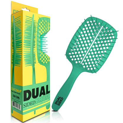 HAIR BRUSH - GBB001T - GOMCOMb DUAL SIDED BRUSH - TEAL - PACK OF 6