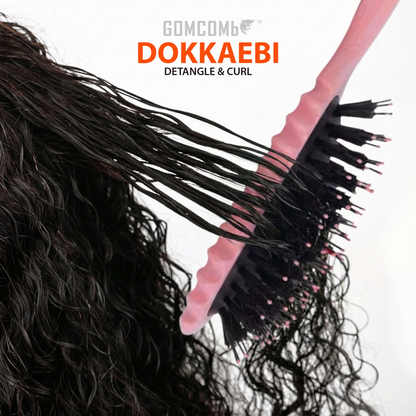 HAIR BRUSH - GCDO02 - GOMCOMb DOKKAEBI DETANGLE AND CURL BRUSH - PINK - PACK OF 6