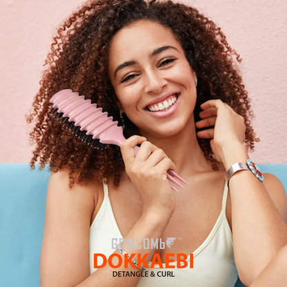 HAIR BRUSH - GCDO02 - GOMCOMb DOKKAEBI DETANGLE AND CURL BRUSH - PINK - PACK OF 6