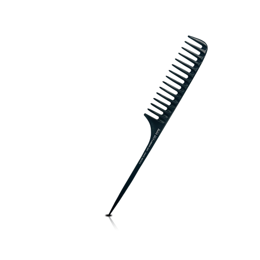 HAIR COMB - BDC015 - GOMCOMb BLACK GOLD CARBON RAT TAIL COMB - 295 MM - PACK OF 12