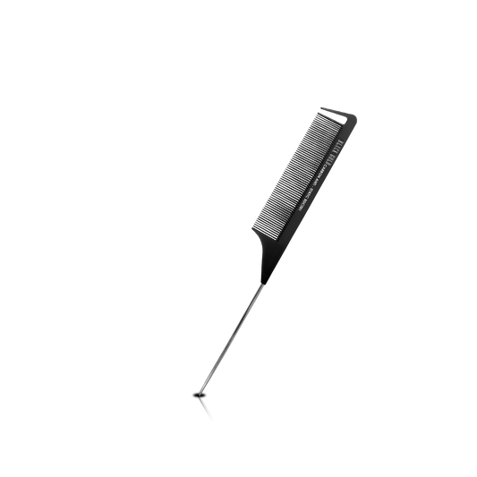 HAIR COMB - BDC081 - GOMCOMb BLACK GOLD CARBON RAT TAIL COMB - 220 MM - PACK OF 12
