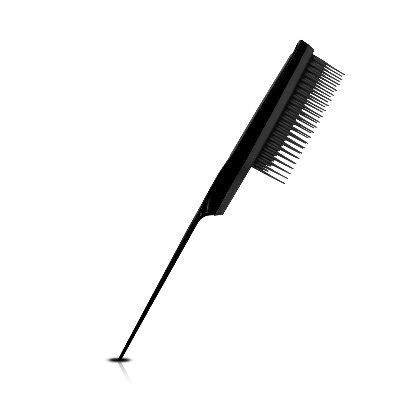 HAIR BRUSH - BOB06B - BOHEMIAN SILICONE 2 LEVEL BRISTLE TEASING BRUSH - BLACK - PACK OF 6