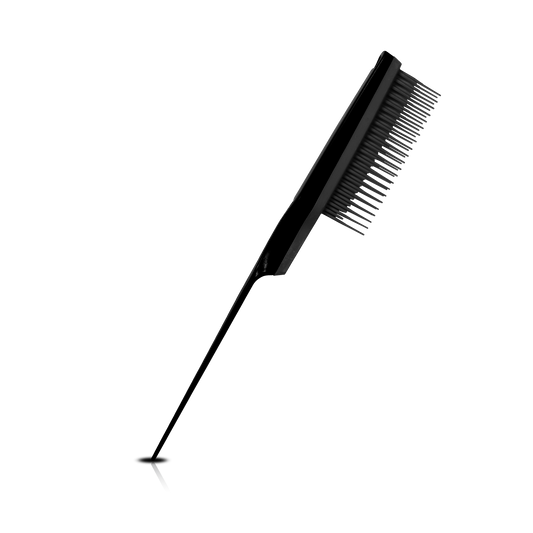 HAIR BRUSH - BOB06B - BOHEMIAN SILICONE 2 LEVEL BRISTLE TEASING BRUSH - BLACK - PACK OF 6