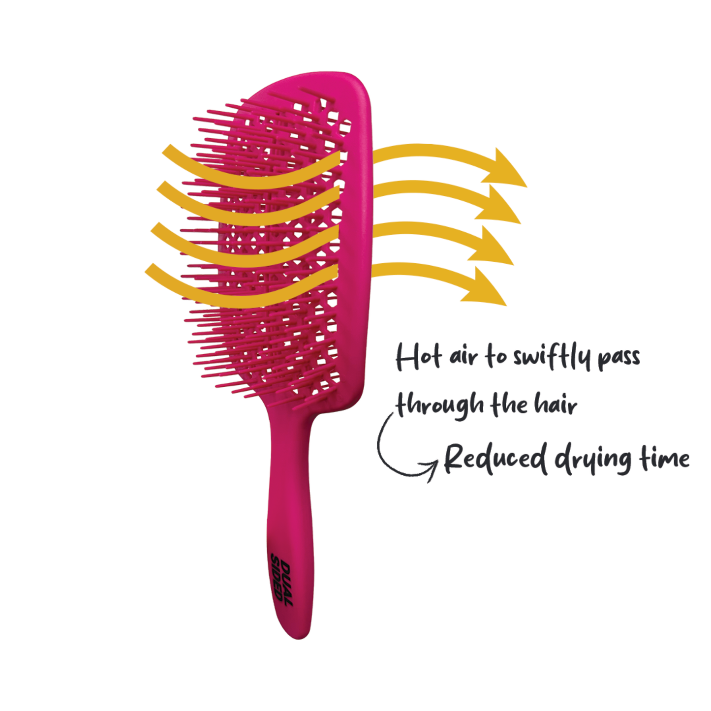 HAIR BRUSH - GBB001PK - GOMCOMb DUAL SIDED BRUSH - PINK - PACK OF 6