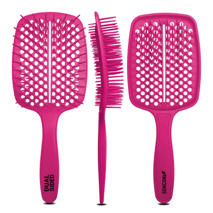 HAIR BRUSH - GBB001PK - GOMCOMb DUAL SIDED BRUSH - PINK - PACK OF 6