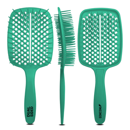 HAIR BRUSH - GBB001T - GOMCOMb DUAL SIDED BRUSH - TEAL - PACK OF 6