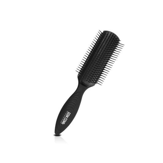HAIR BRUSH - GBDE01B - GOMBRUSh DETANGLING BRUSH WITH 9 ROWS OF PINS - BLACK - PACK OF 6