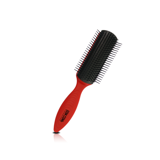 HAIR BRUSH - GBDE01R - GOMBRUSh DETANGLING BRUSH WITH 9 ROWS OF PINS - RED - PACK OF 6
