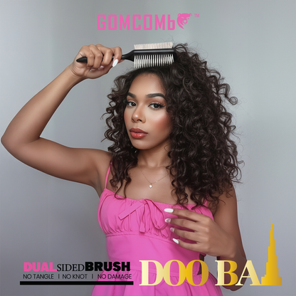HAIR BRUSH - GBDE11T - GOMCOMb DOOBAI DUAL SIDED BRUSH - TEAL - PACK OF 6
