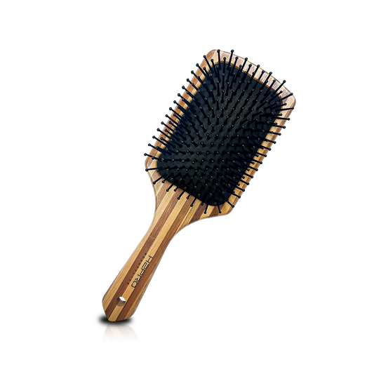 HAIR BRUSH - GBP1WN - GOMBRUSh BAMBOO WOOD PADDLE BRUSH NYLON BRISTLE - PACK OF 6