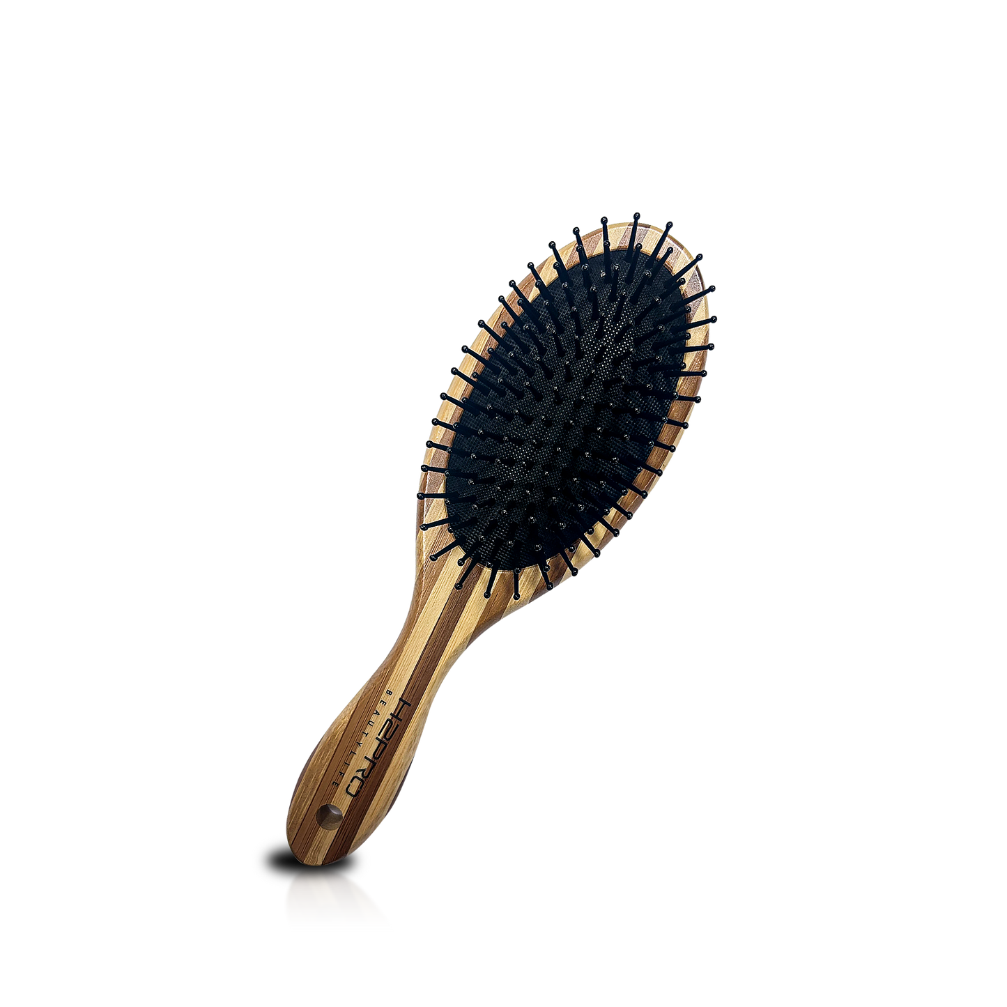 HAIR BRUSH - GBP2WN - GOMBRUSh BAMBOO WOOD PADDLE BRUSH NYLON BRISTLE - PACK OF 6