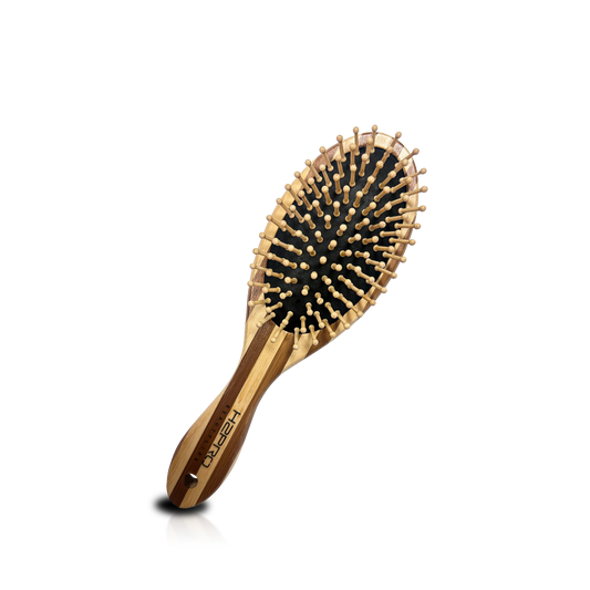 HAIR BRUSH - GBP2WW - GOMBRUSh BAMBOO WOOD PADDLE BRUSH WOOD BRISTLE - PACK OF 6