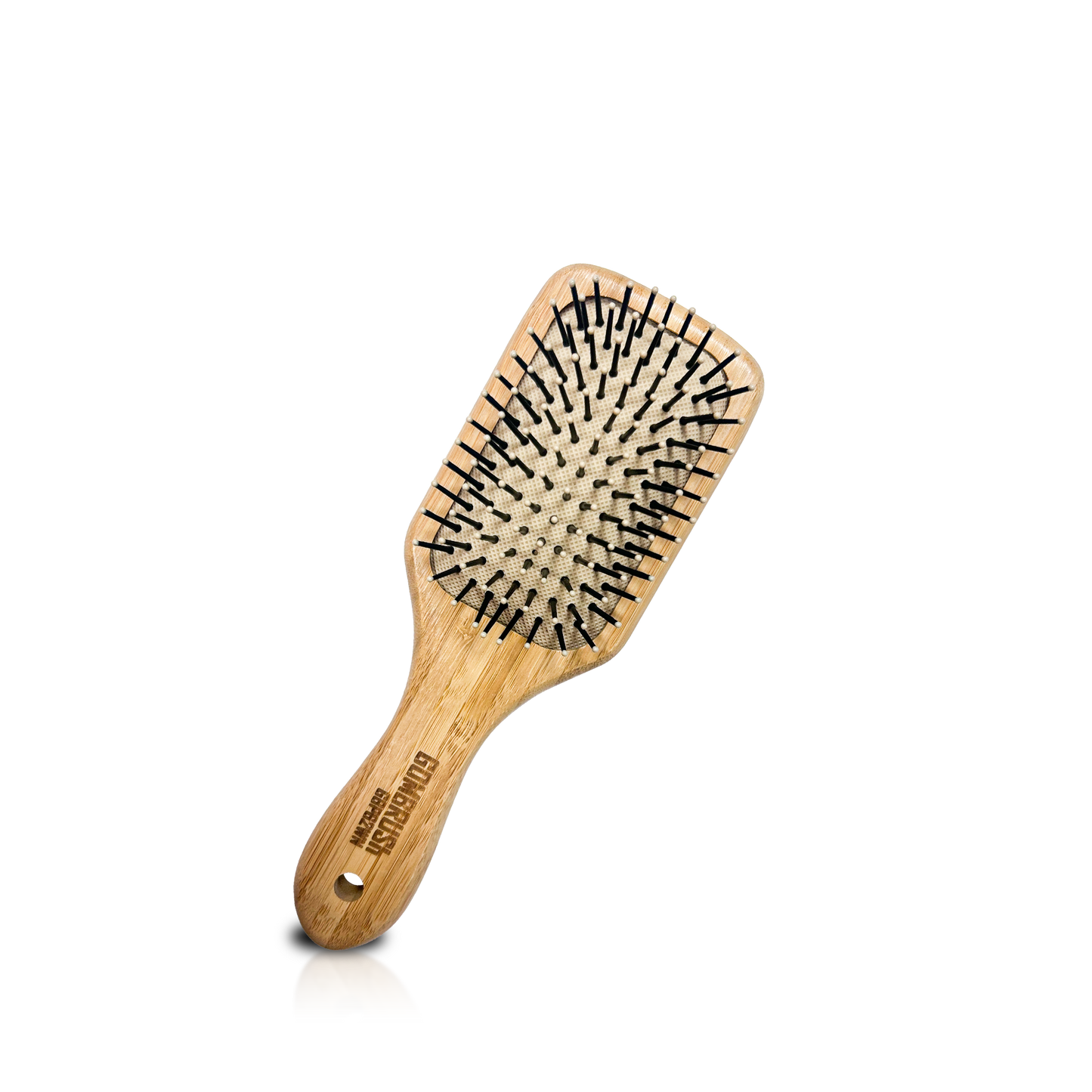 HAIR BRUSH - GBP62WN - GOMBRUSh BAMBOO WOOD PADDLE BRUSH NYLON BRISTLE - PACK OF 6