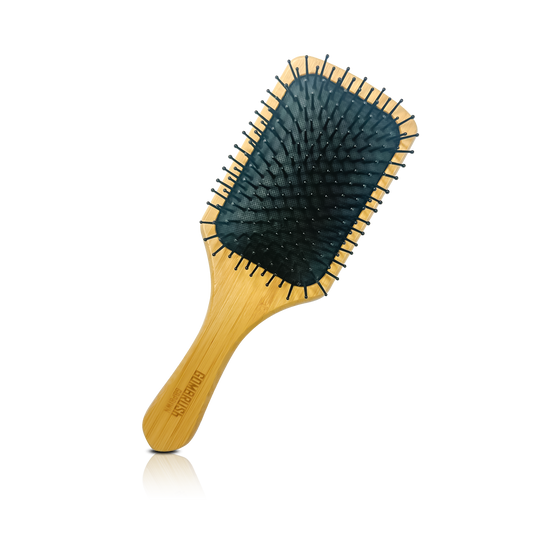 HAIR BRUSH - GBP81WN - GOMBRUSh LARGE BAMBOO WOOD PADDLE BRUSH NYLON BRISTLE - PACK OF 6