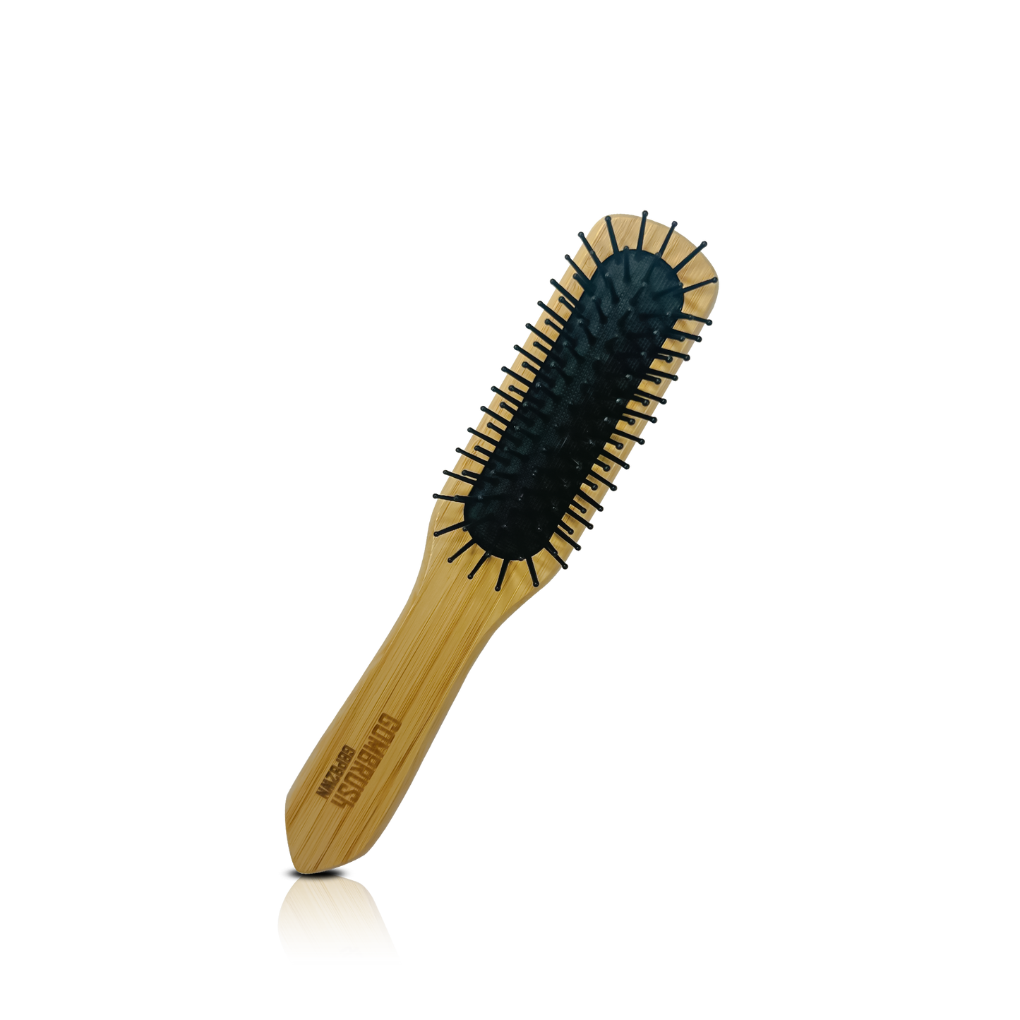HAIR BRUSH - GBP82WN - GOMBRUSh SMALL BAMBOO WOOD PADDLE BRUSH NYLON BRISTLE - PACK OF 6