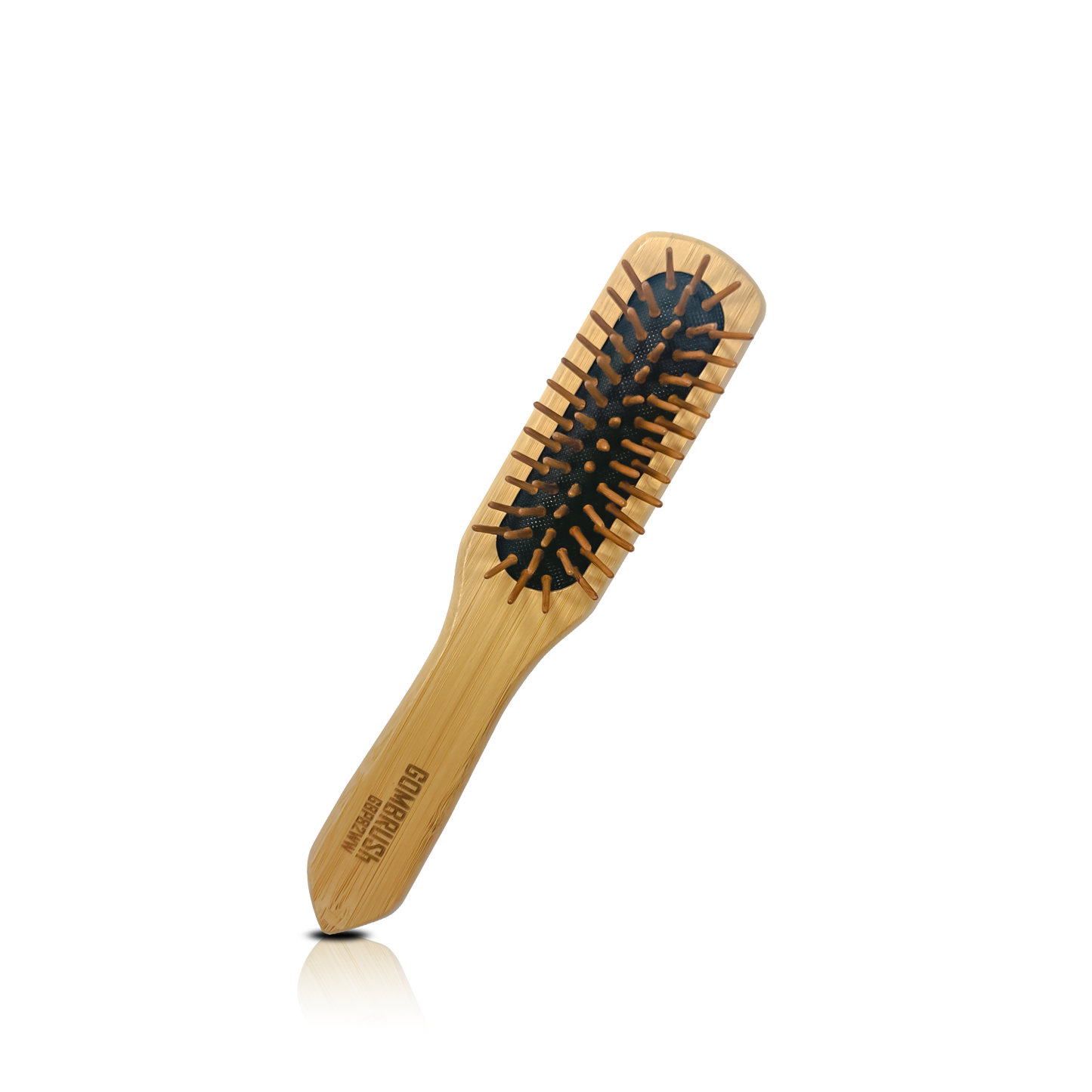 HAIR BRUSH - GBP82WW - GOMBRUSh SMALL BAMBOO WOOD PADDLE BRUSH NYLON BRISTLE - PACK OF 6