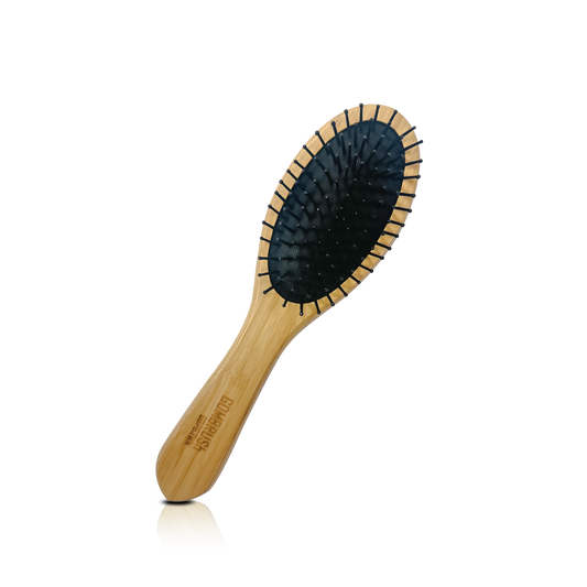 HAIR BRUSH - GBP83WN - GOMBRUSh MEDIUM BAMBOO WOOD PADDLE BRUSH NYLON BRISTLE - PACK OF 6