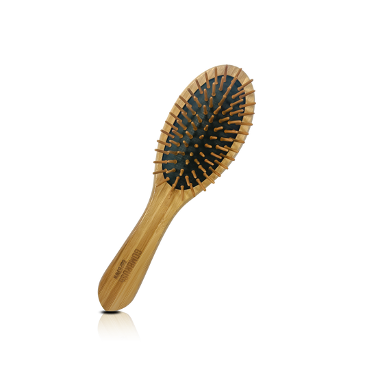 HAIR BRUSH - GBP83WW - GOMBRUSh MEDIUM BAMBOO WOOD PADDLE BRUSH NYLON BRISTLE - PACK OF 6