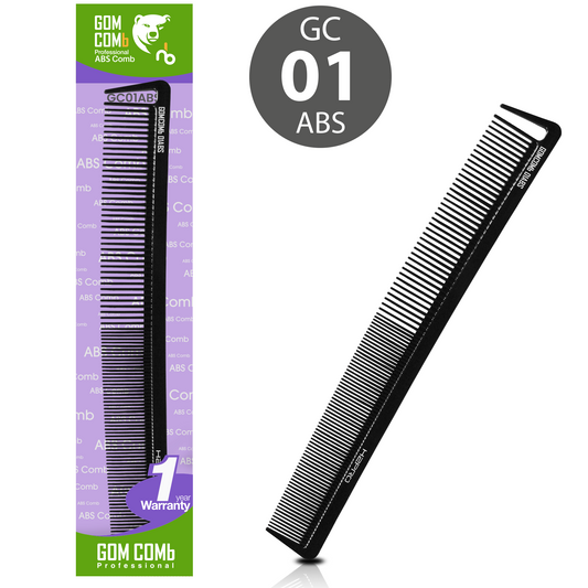 HAIR COMB - GC01ABS - GOMCOMb ABS CUTTING STYLING COMB - 227 MM - PACK OF 12