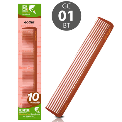 HAIR COMB - GC01BT - GOMCOMb BONE CUTTING STYLING COMB - TAN - 205 MM - PACK OF 12