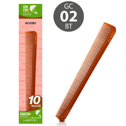 HAIR COMB - GC02BT - GOMCOMb BONE SMALL CUTTING STYLING COMB - TAN - 185 MM - PACK OF 12