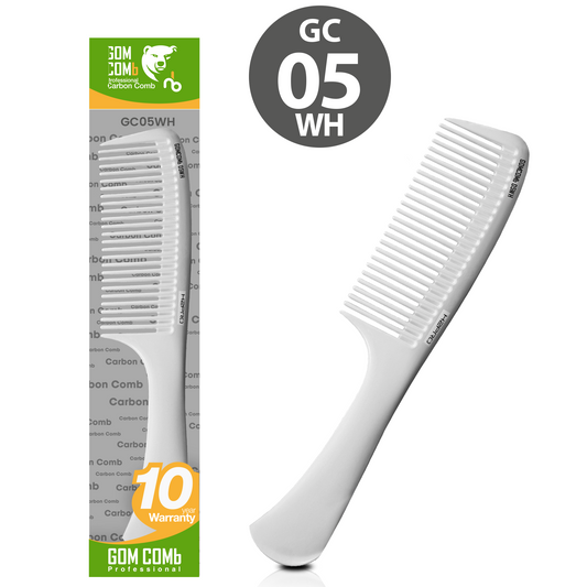 HAIR COMB - GC05WH - GOMCOMb WHITE CARBON SHAMPOO DETANGLING COMB - 220 MM - PACK OF 12