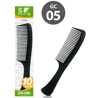 HAIR COMB - GC05 - GOMCOMb BLACK CARBON SHAMPOO COMB - 220 MM - PACK OF 12