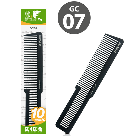 HAIR COMB - GC07 - GOMCOMb BLACK CARBON BARBER COMB - 225 MM - PACK OF 12