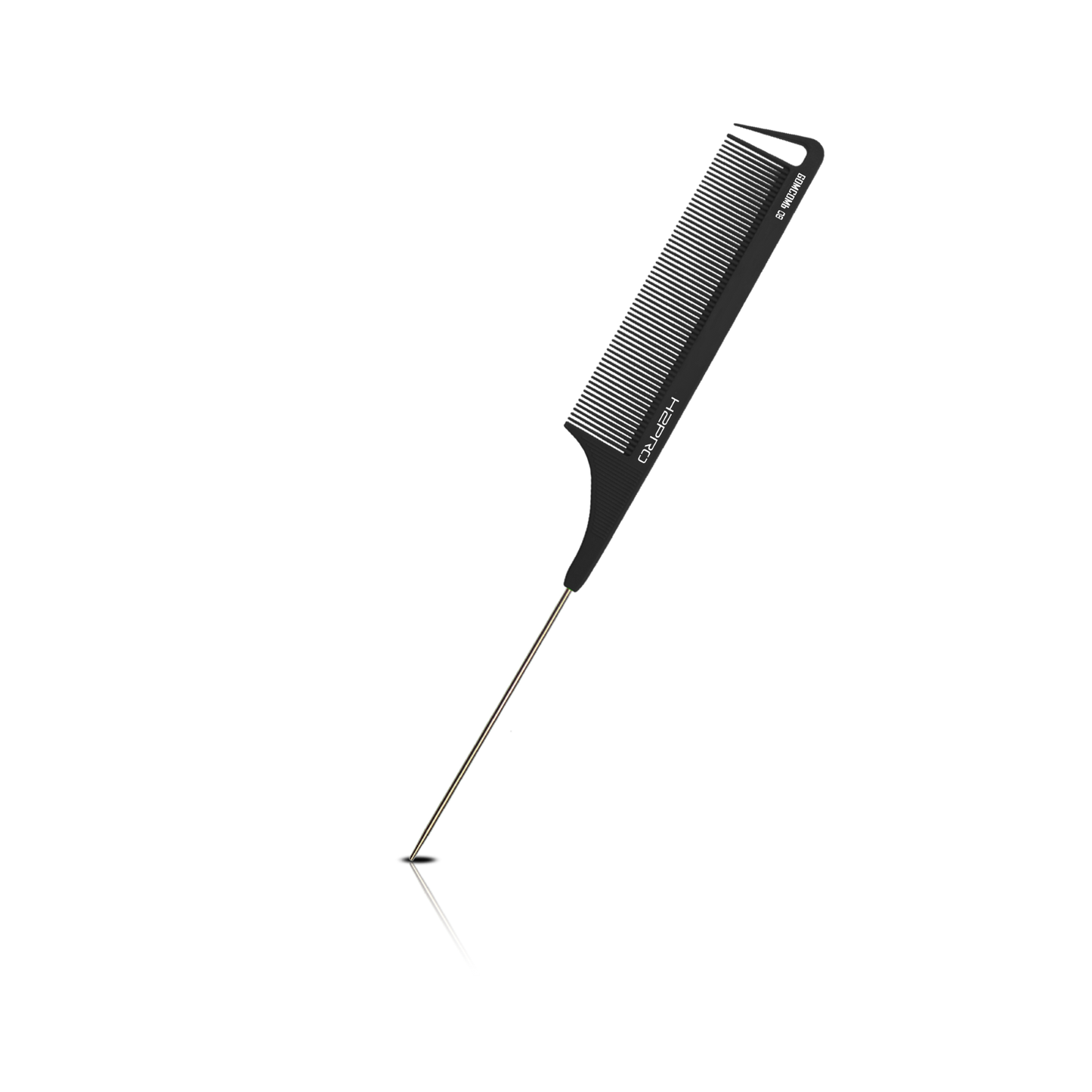 HAIR COMB - GC08 - GOMCOMb BLACK CARBON FINE TOOTH PIN TAIL COMB - 238 MM - PACK OF 12