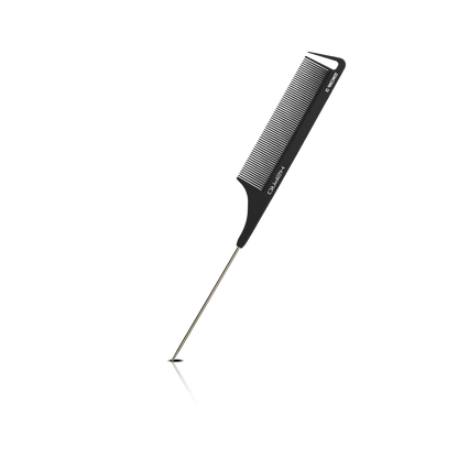 HAIR COMB - GC08 - GOMCOMb BLACK CARBON FINE TOOTH PIN TAIL COMB - 238 MM - PACK OF 12