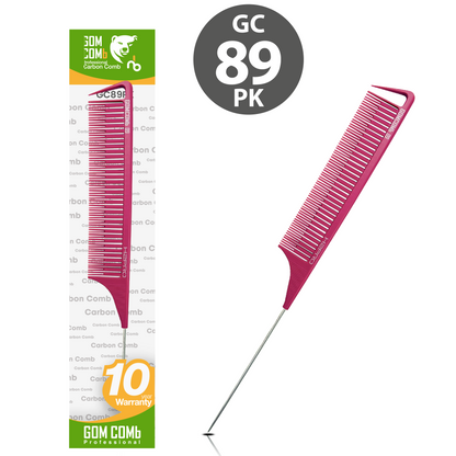 HAIR COMB - GC89PK - GOMCOMb PINK CARBON TEASING COMB - 260 MM - PACK OF 12