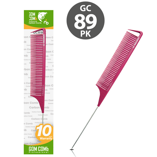 HAIR COMB - GC89PK - GOMCOMb PINK CARBON TEASING COMB - 260 MM - PACK OF 12